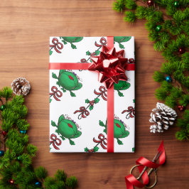Papel De Presente Padrão de Fita de Mistura de Sapo de Natal