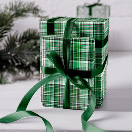 Papel De Presente Padrão de Flannel de Xadrez Vermelha e Branca