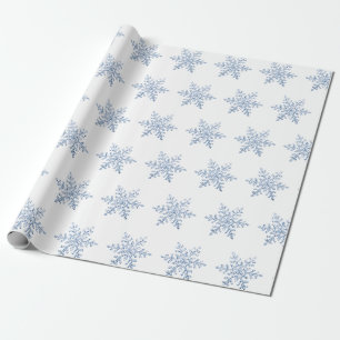 Papel De Presente Padrão de Floco de Neve Brilhante