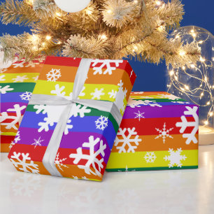 Papel De Presente Padrão de Floco de Neve de Natal do Orgulho