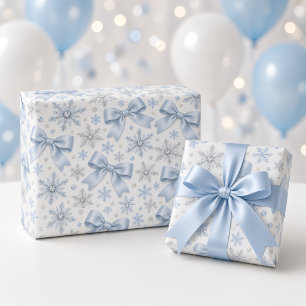 Papel De Presente Padrão de Floco de Neve do País das Maravilhas de