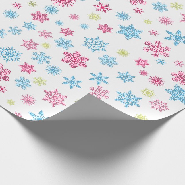 Papel De Presente Padrão de Floco de Neve Feriado de Natal (Ponta)
