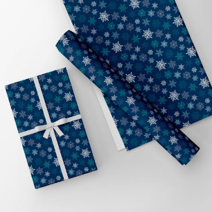 Papel De Presente Padrão de floco de neve multicolorido – Natal