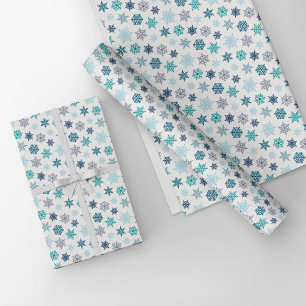 Papel De Presente Padrão de floco de neve multicolorido – Natal de i