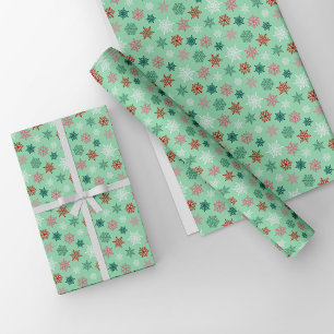 Papel De Presente Padrão de floco de neve multicolorido – natal de i