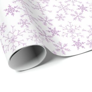 Papel De Presente Padrão de Floco de Neve Roxo na Neve de Natal Bran