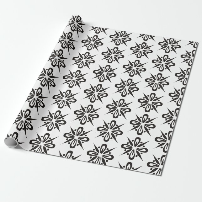 Papel De Presente Padrão de flocos de neve (Desenrolado)