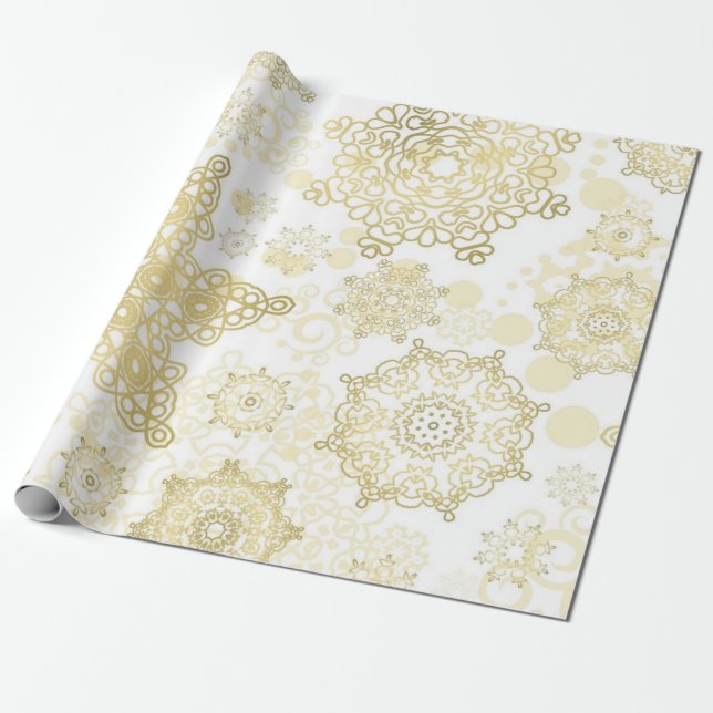 Papel De Presente Padrão de flocos de neve (Desenrolado)