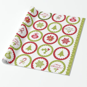 Papel De Presente Padrão de flocos de neve da árvore de Natal