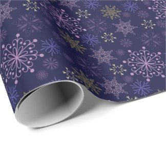 Papel De Presente Padrão de Flocos de Neve Mistos Bonitos