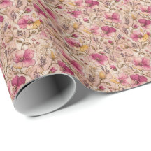 Padrão de Flor Botânica Rosa Delicada