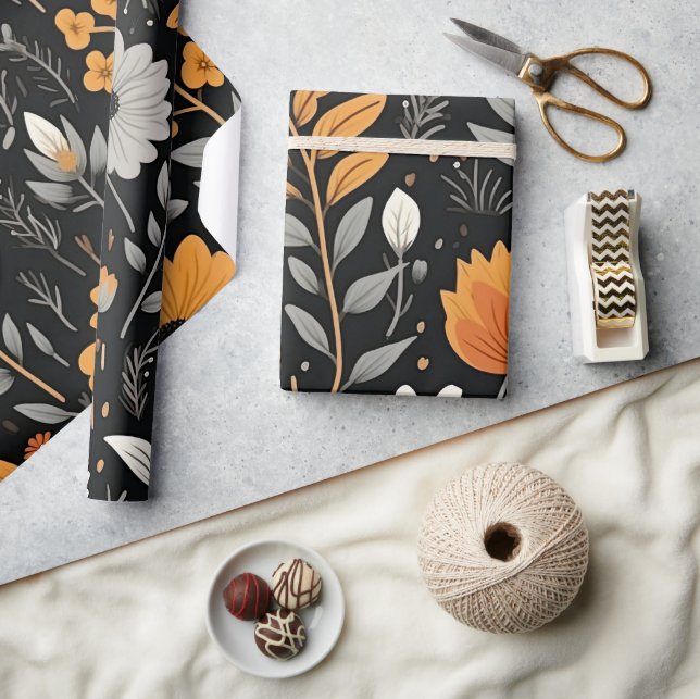 Papel De Presente Padrão De Flor Cute Boho, Boho Floral Whimsical (Artesanato)