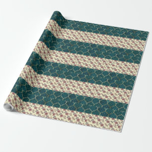 Papel De Presente Padrão de Flor de Cores d'Água