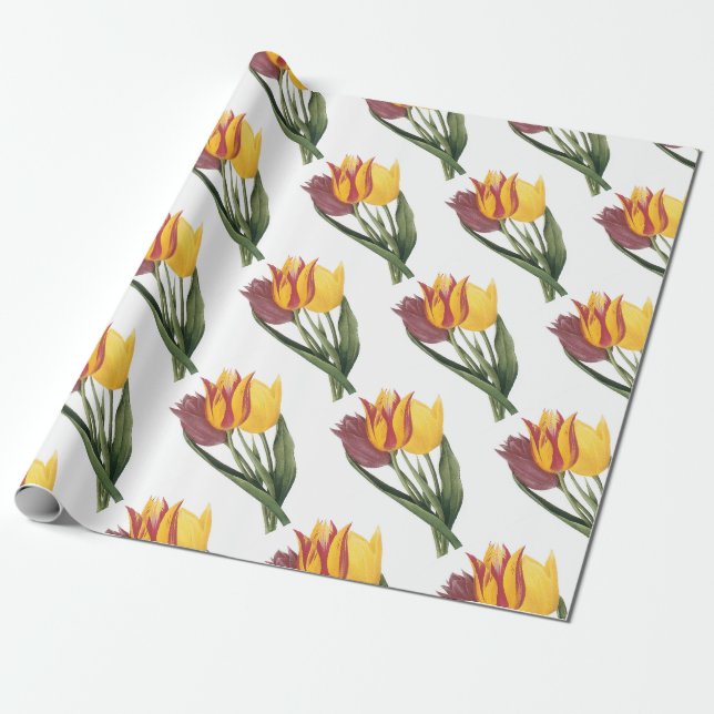 Papel De Presente Padrão de Flor de Tula (Desenrolado)
