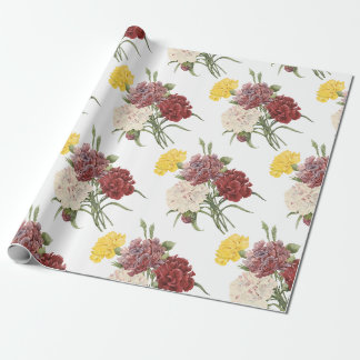 Papel De Presente Padrão de Flor do Cravo