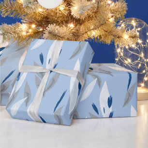 Papel De Presente Padrão de flor retrô azul turquesa vermelho