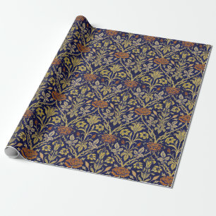 Papel De Presente Padrão de Flor Rosa e Lírio Vintage William Morris