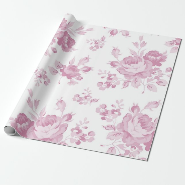 Papel De Presente Padrão de flores (Desenrolado)