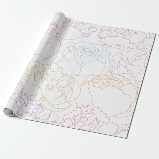 Papel De Presente Padrão de flores (Desenrolado)