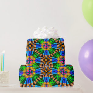 Papel De Presente Padrão de Flores de Abstrato exclusivo