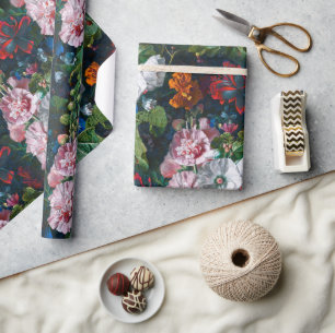 Papel De Presente Padrão de Flores de Verão  