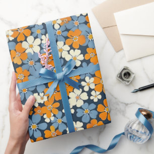 Papel De Presente Padrão de Flores Ditsy