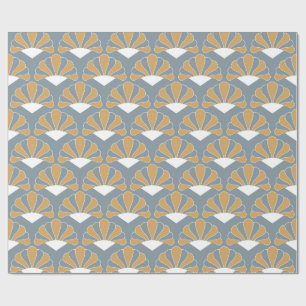 Papel De Presente Padrão de Flores do Ventilador da Deco Azul de Art