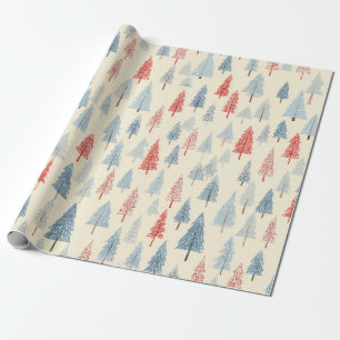 Papel De Presente Padrão de Floresta de Inverno Escandinavo (3)