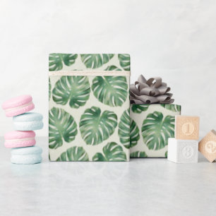 Papel De Presente Padrão de Folga Tropical Verde