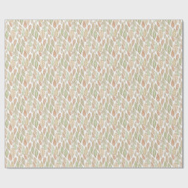 Papel De Presente Padrão de Folha Botânica Pastel
