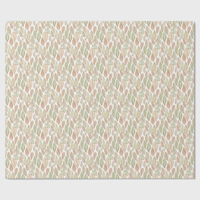 Papel De Presente Padrão de Folha Botânica Pastel (Aberto)