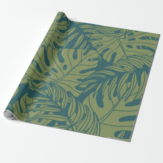 Papel De Presente Padrão de folhas (Desenrolado)