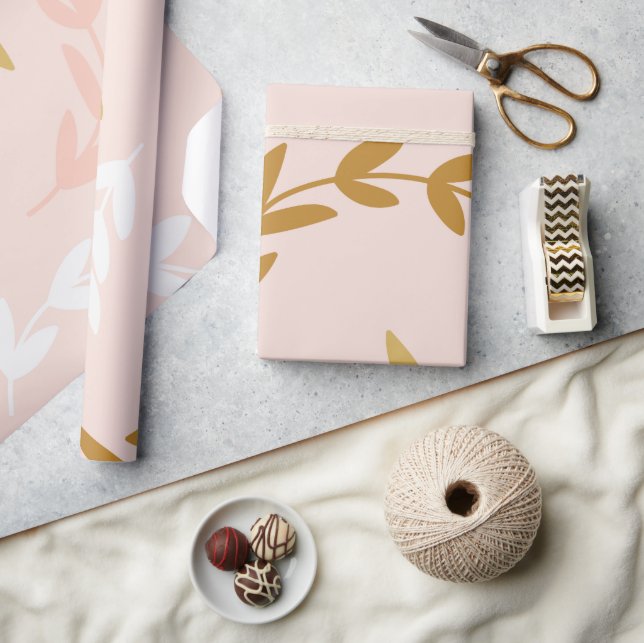 Papel De Presente Padrão de Folhas 4 (Artesanato)
