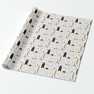 Papel De Presente Padrão de Folhas de Árvores do outono