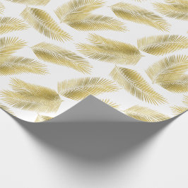 Papel De Presente Padrão de Folhas de Folha de Ouro