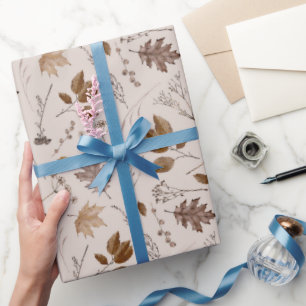 Papel De Presente Padrão de Folhas de outono