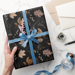 Papel De Presente Padrão de Folhas de outono