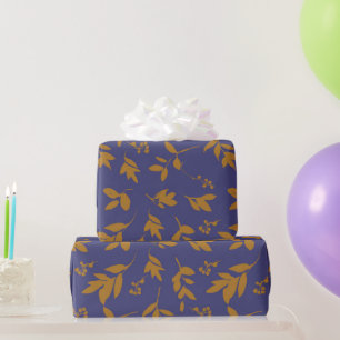 Papel De Presente Padrão de Folhas de Outono Aquarela