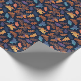 Papel De Presente Padrão de Folhas de Outono Caem Natureza Folhas Pa