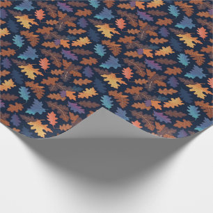 Papel De Presente Padrão de Folhas de Outono Caem Natureza Folhas Pa