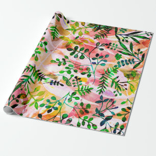 Papel De Presente Padrão de folhas tropicais se repetindo. Foto artí