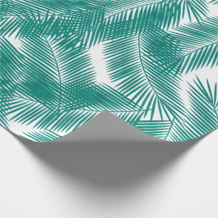Papel De Presente Padrão de Folhas Tropicais Verdes