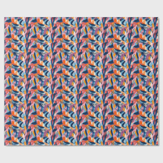 Papel De Presente Padrão de Formas Abstratas Modernas Vibrantes
