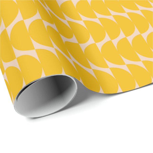 Papel De Presente Padrão de Formas Simples Geométricas Modernas Amar (Ponta do rolo)