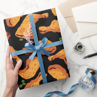 Papel De Presente Padrão de Frango Jerk Jamaicano
