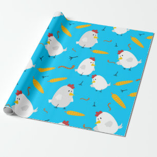 Papel De Presente Padrão de frango Primavera