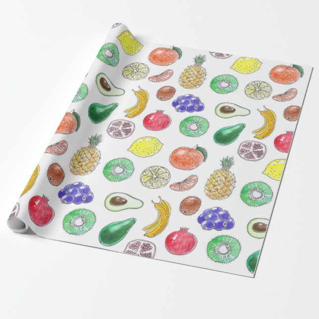 Papel De Presente padrão de fruta (Desenrolado)