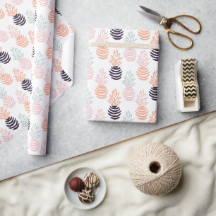 Papel De Presente Padrão de fruta abacaxi colorido de verão