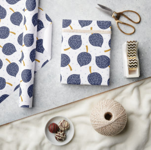 Papel De Presente Padrão de Fruta da bomba voadora Abstrato azul mar