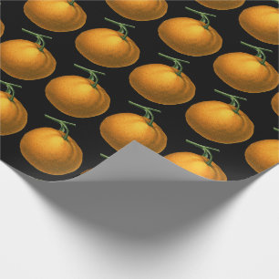 Papel De Presente Padrão de Fruta de Laranja Botânica Vintage em Pre